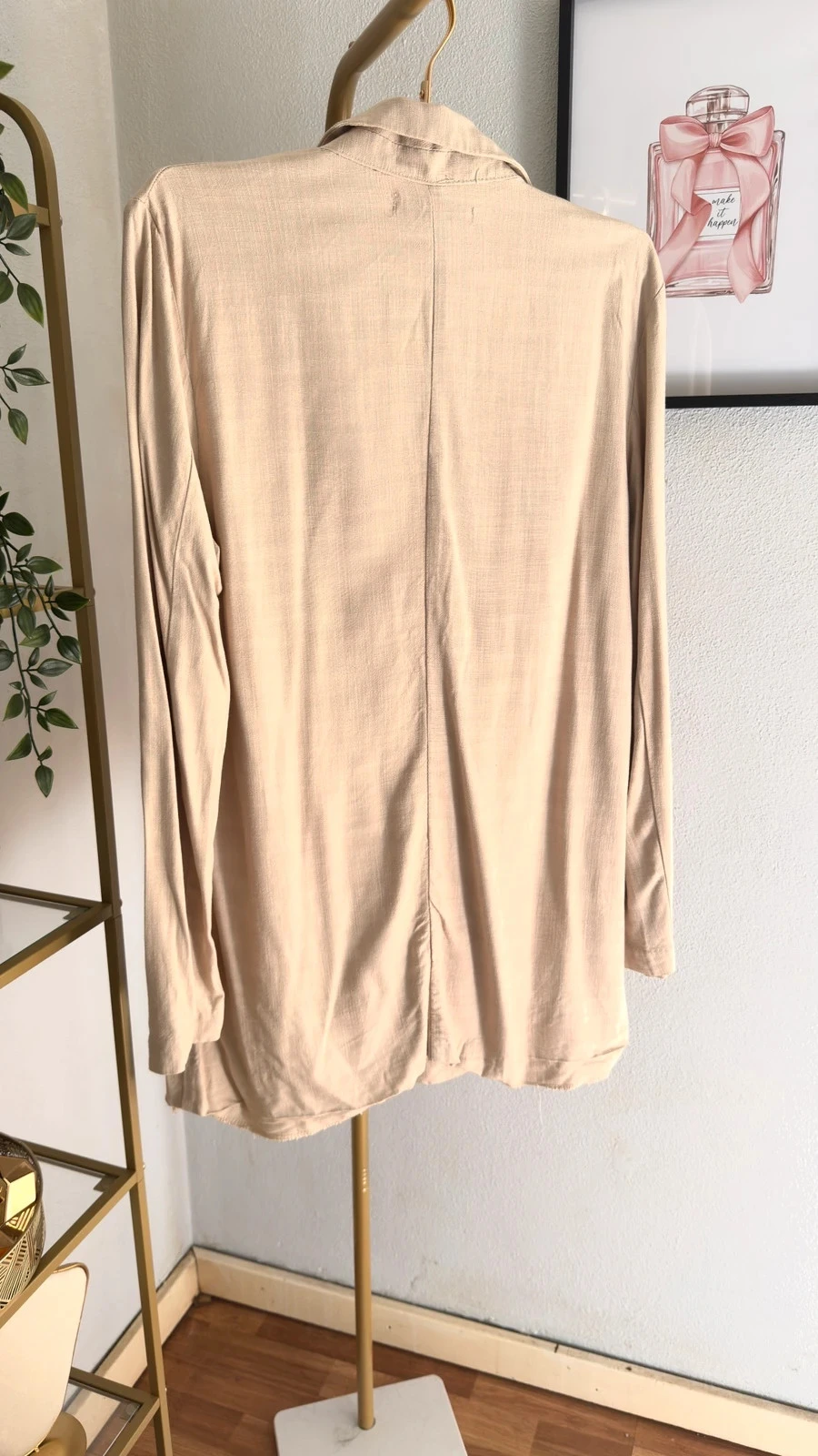 Lindo Blazer de Viscose Bege Estilo Linho • M • TNC37 – photo 7